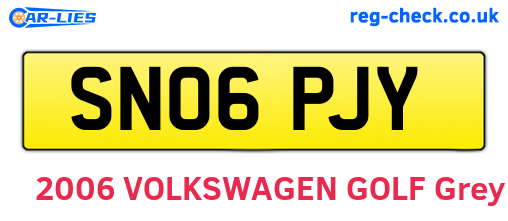 SN06PJY are the vehicle registration plates.