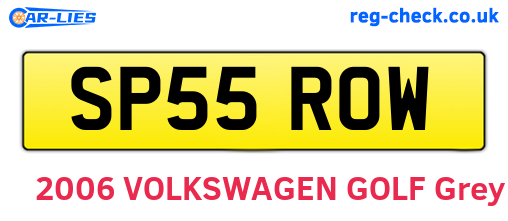 SP55ROW are the vehicle registration plates.