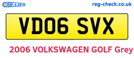 VD06SVX are the vehicle registration plates.