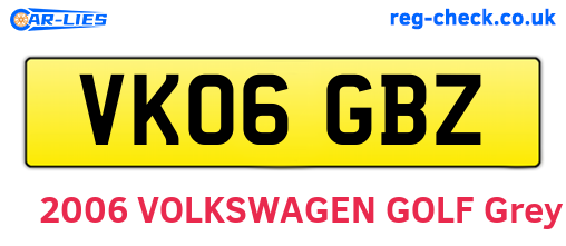 VK06GBZ are the vehicle registration plates.