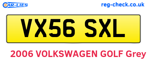 VX56SXL are the vehicle registration plates.