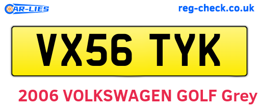 VX56TYK are the vehicle registration plates.