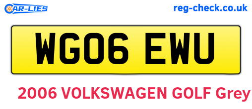 WG06EWU are the vehicle registration plates.