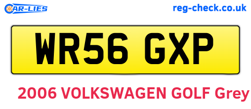 WR56GXP are the vehicle registration plates.