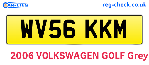 WV56KKM are the vehicle registration plates.