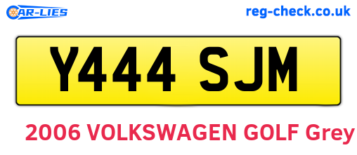 Y444SJM are the vehicle registration plates.