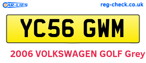 YC56GWM are the vehicle registration plates.