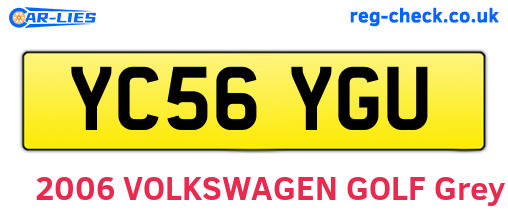 YC56YGU are the vehicle registration plates.