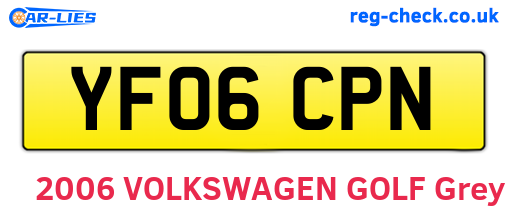 YF06CPN are the vehicle registration plates.