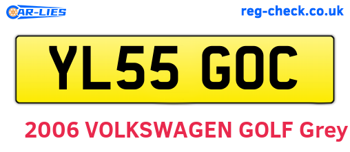 YL55GOC are the vehicle registration plates.