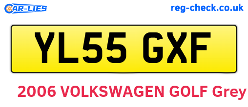 YL55GXF are the vehicle registration plates.