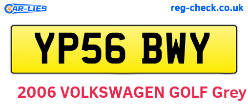 YP56BWY are the vehicle registration plates.