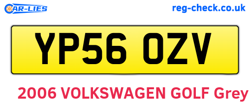 YP56OZV are the vehicle registration plates.
