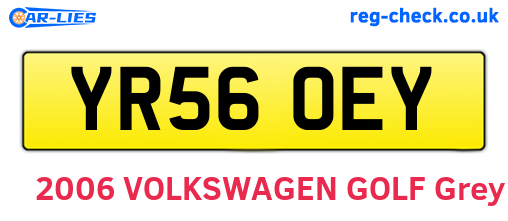 YR56OEY are the vehicle registration plates.