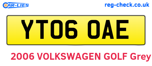 YT06OAE are the vehicle registration plates.