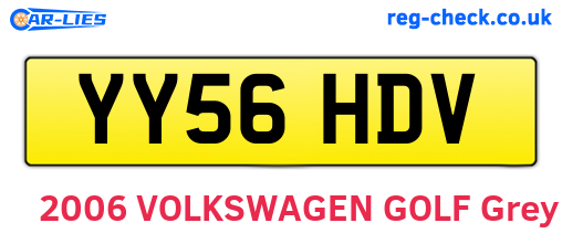 YY56HDV are the vehicle registration plates.