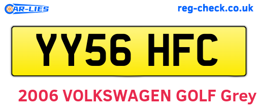 YY56HFC are the vehicle registration plates.