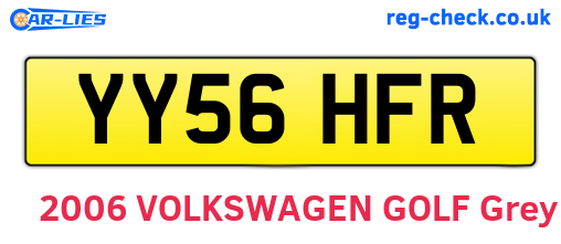YY56HFR are the vehicle registration plates.