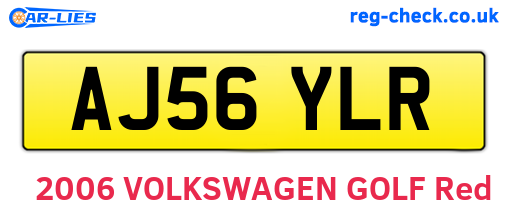 AJ56YLR are the vehicle registration plates.
