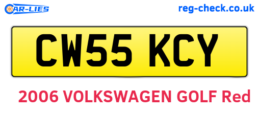 CW55KCY are the vehicle registration plates.