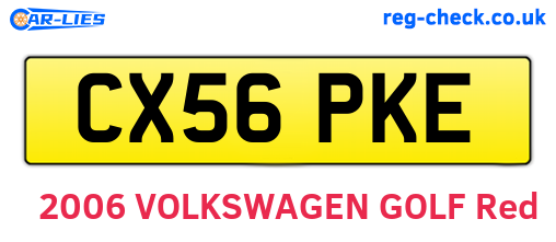CX56PKE are the vehicle registration plates.