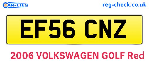 EF56CNZ are the vehicle registration plates.