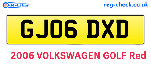 GJ06DXD are the vehicle registration plates.