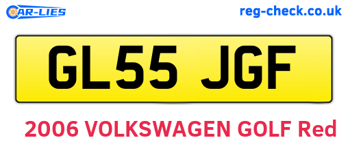 GL55JGF are the vehicle registration plates.