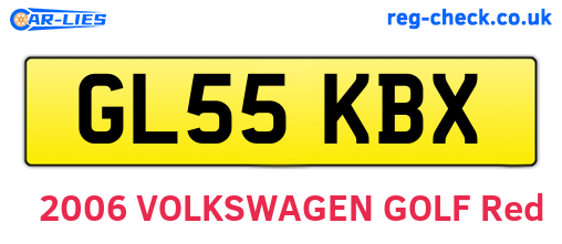 GL55KBX are the vehicle registration plates.
