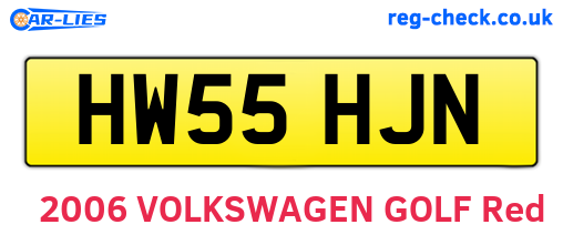 HW55HJN are the vehicle registration plates.
