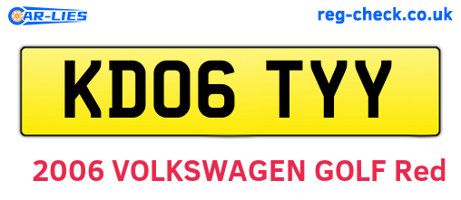KD06TYY are the vehicle registration plates.