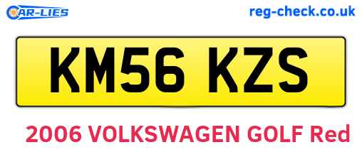 KM56KZS are the vehicle registration plates.