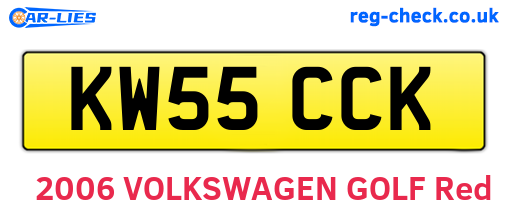 KW55CCK are the vehicle registration plates.