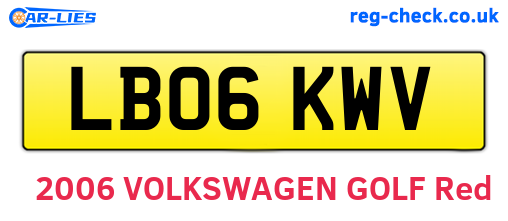 LB06KWV are the vehicle registration plates.