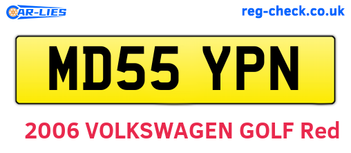 MD55YPN are the vehicle registration plates.