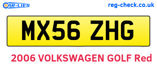MX56ZHG are the vehicle registration plates.