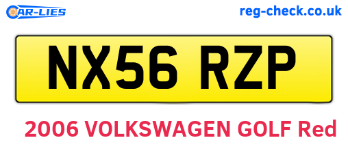 NX56RZP are the vehicle registration plates.