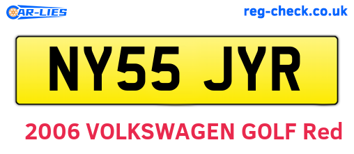 NY55JYR are the vehicle registration plates.