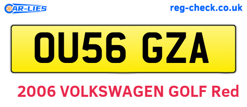 OU56GZA are the vehicle registration plates.