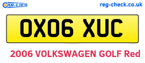 OX06XUC are the vehicle registration plates.