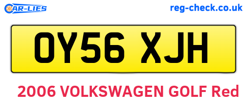 OY56XJH are the vehicle registration plates.