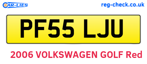 PF55LJU are the vehicle registration plates.