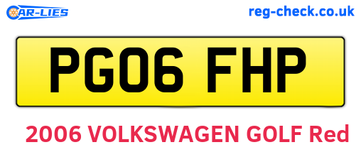 PG06FHP are the vehicle registration plates.