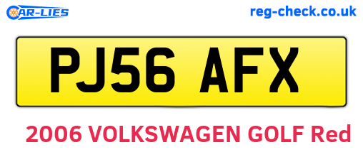 PJ56AFX are the vehicle registration plates.