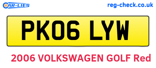 PK06LYW are the vehicle registration plates.