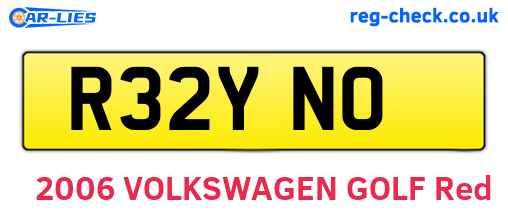R32YNO are the vehicle registration plates.
