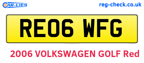 RE06WFG are the vehicle registration plates.