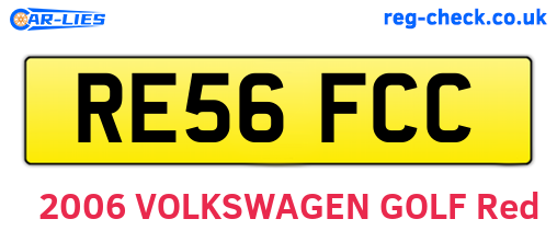 RE56FCC are the vehicle registration plates.