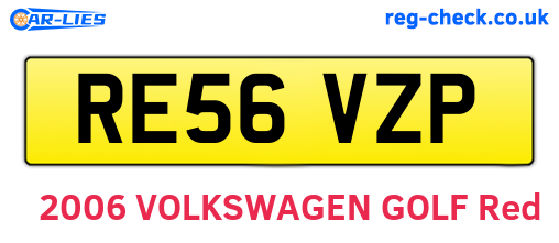 RE56VZP are the vehicle registration plates.