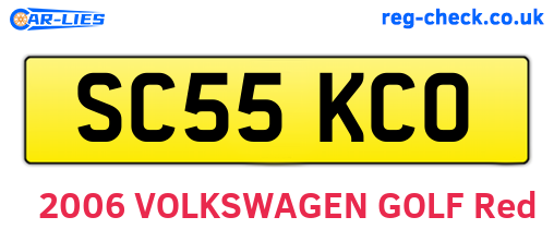 SC55KCO are the vehicle registration plates.